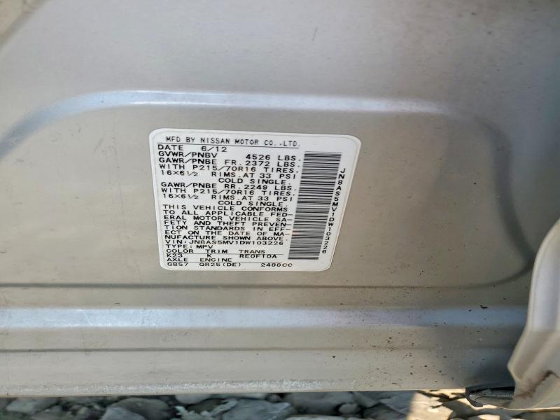 Aukcja sprzedaży 2013 Nissan Rogue, vin: JN8AS5MV1DW103226, numer aukcji: 65180706