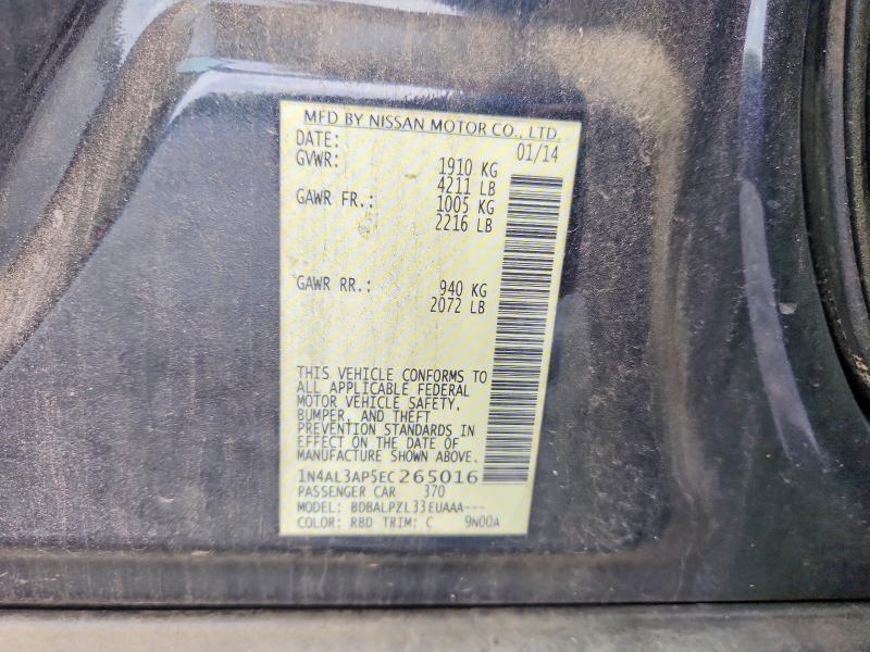 Продаж на аукціоні авто 2014 Nissan Altima, vin: 1N4AL3AP5EC265016, номер лоту: 65316286