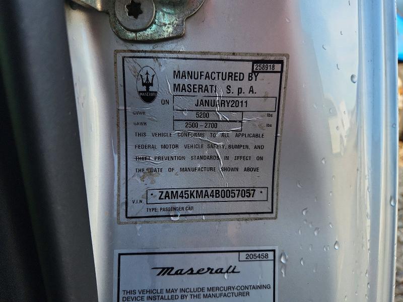 Продажа на аукционе авто 2011 Maserati Granturismo, vin: ZAM45KMA4B0057057, номер лота: 65818236