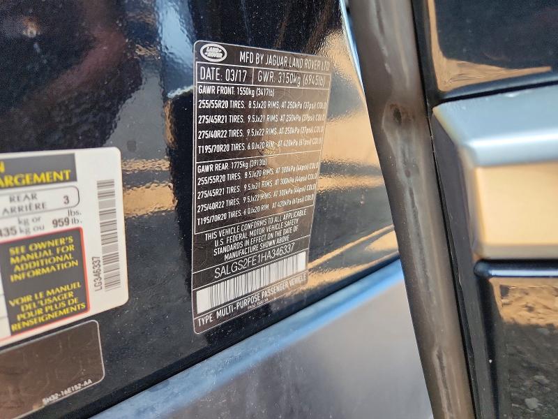 Продажа на аукционе авто 2017 Land Rover Range Rover, vin: SALGS2FE1HA346337, номер лота: 63316356