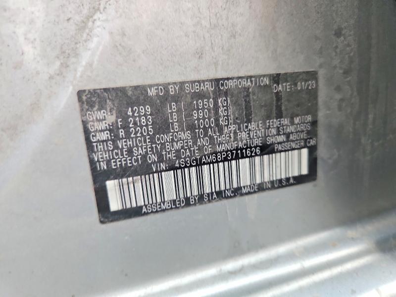 2023 Subaru Impreza მანქანა იყიდება აუქციონზე, vin: 4S3GTAM68P3711626, აუქციონის ნომერი: 64137656