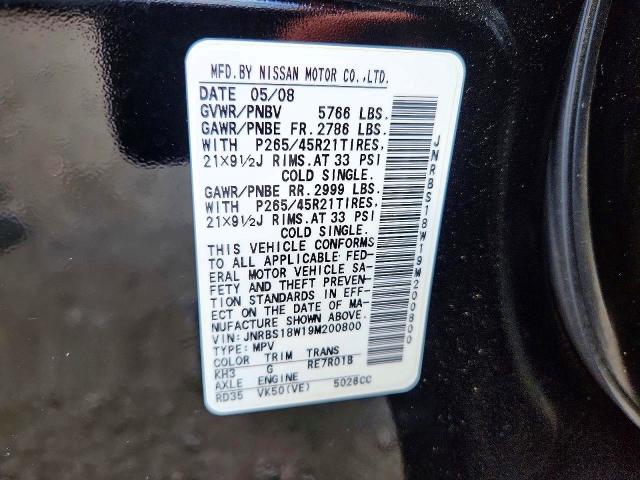 Продаж на аукціоні авто 2009 Infiniti Fx50, vin: JNRBS18W19M200800, номер лоту: 66532996