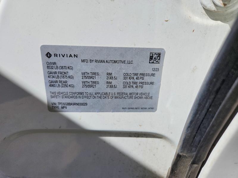 Aukcja sprzedaży 2024 Rivian R1s, vin: 7PDSGBBA9RN030029, numer aukcji: 65231246