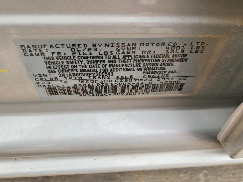2023 Nissan Sentra მანქანა იყიდება აუქციონზე, vin: 3N1AB8CV3PY300543, აუქციონის ნომერი: 66505026