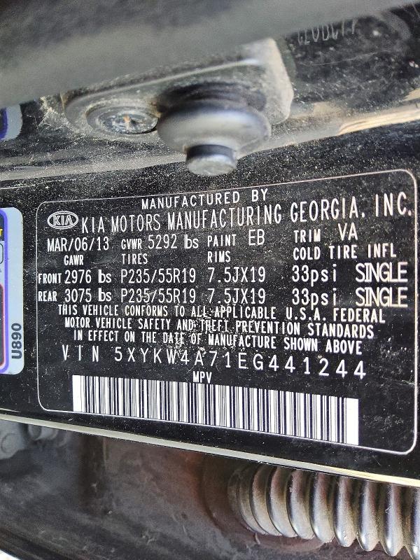 2014 Kia Sorento მანქანა იყიდება აუქციონზე, vin: 5XYKW4A71EG441244, აუქციონის ნომერი: 66845286