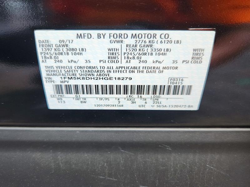 Продажа на аукционе авто 2017 Ford Explorer, vin: 1FM5K8DH2HGE18279, номер лота: 66472186
