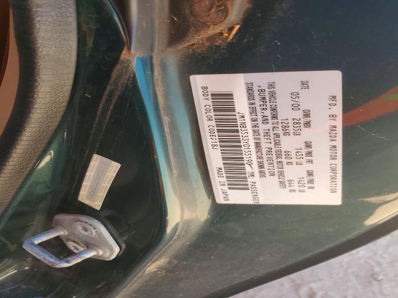 Продаж на аукціоні авто 2000 Mazda Mx-5 Miata, vin: JM1NB3533Y0155190, номер лоту: 65058936
