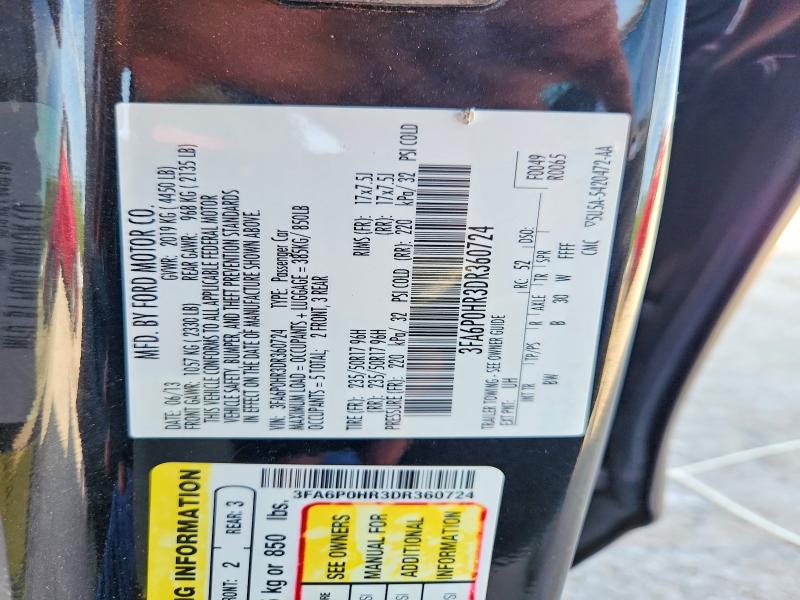 Продажа на аукционе авто 2013 Ford Fusion, vin: 3FA6P0HR3DR360724, номер лота: 64152146
