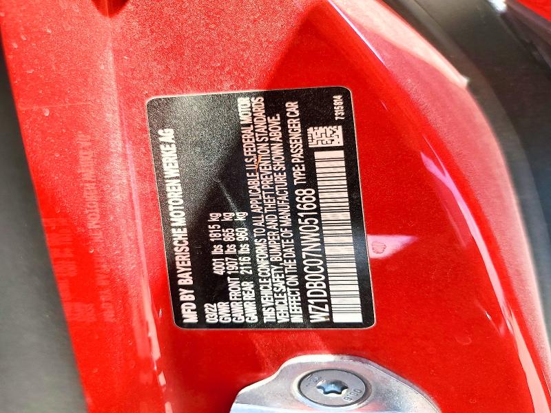 63406516 :رقم المزاد ، WZ1DB0C07NW051668 vin ، 2022 Toyota Gr Supra مزاد بيع