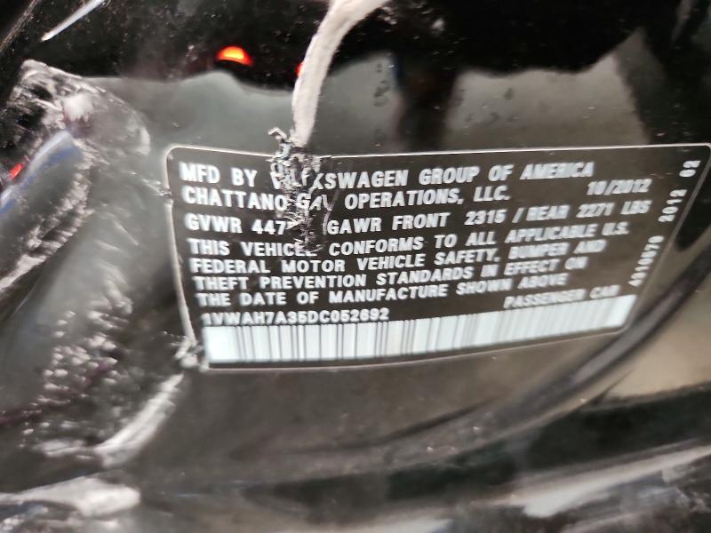 Aukcja sprzedaży 2013 Volkswagen Passat, vin: 1VWAH7A35DC052692, numer aukcji: 64853336