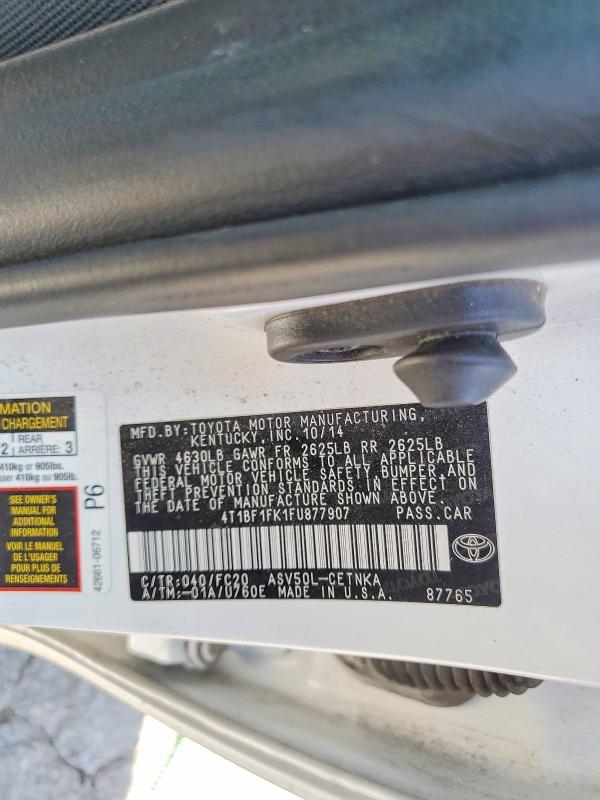 Продажа на аукционе авто 2015 Toyota Camry, vin: 4T1BF1FK1FU877907, номер лота: 65394306