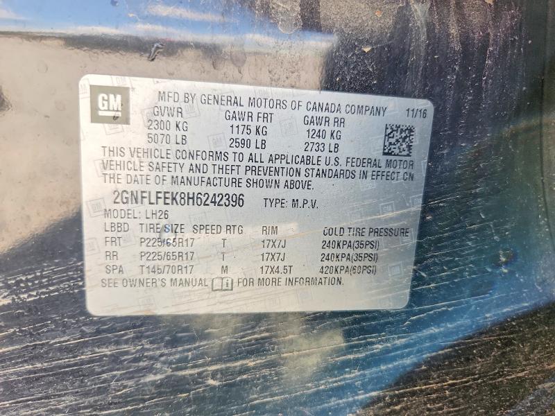 Продаж на аукціоні авто 2017 Chevrolet Equinox, vin: 2GNFLFEK8H6242396, номер лоту: 66069266