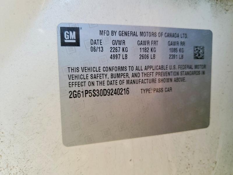 63161846 :رقم المزاد ، 2G61P5S30D9240216 vin ، 2013 Cadillac Xts مزاد بيع