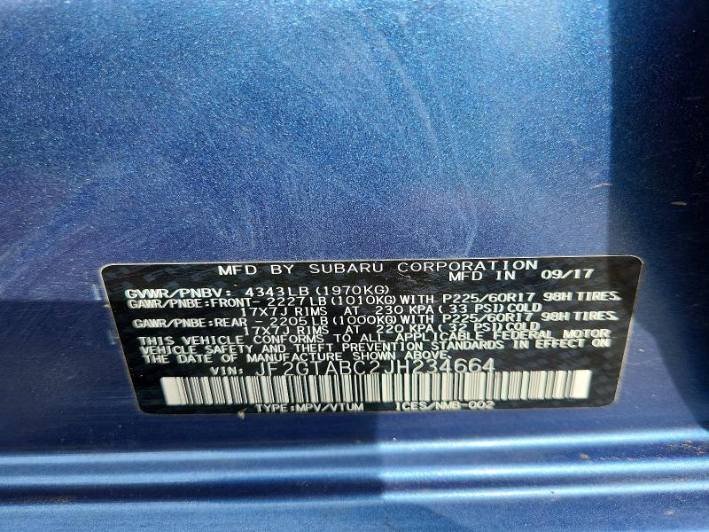 Продажа на аукционе авто 2018 Subaru Crosstrek, vin: JF2GTABC2JH234664, номер лота: 67269486