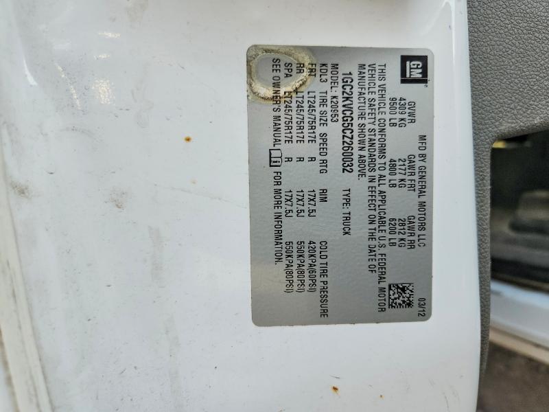 Aukcja sprzedaży 2012 Chevrolet Silverado, vin: 1GC2KVCG5CZ260032, numer aukcji: 65808536