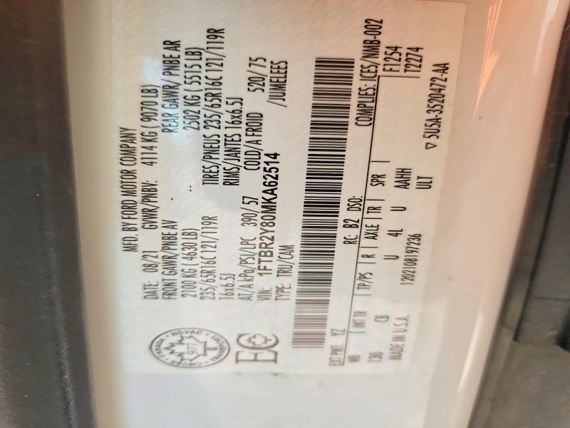 2021 Ford Transit მანქანა იყიდება აუქციონზე, vin: 1FTBR2Y80MKA62514, აუქციონის ნომერი: 64045146