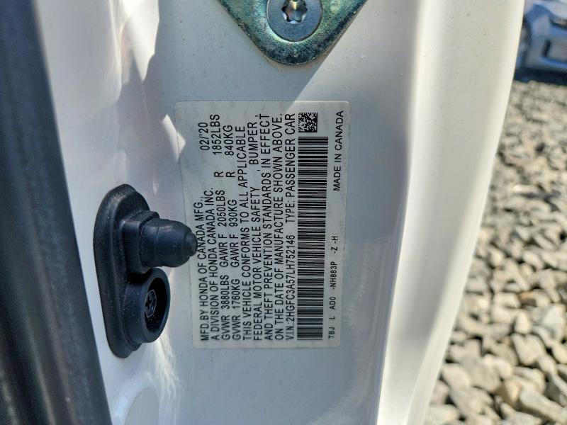 Продаж на аукціоні авто 2020 Honda Civic, vin: 2HGFC3A57LH752146, номер лоту: 63573126