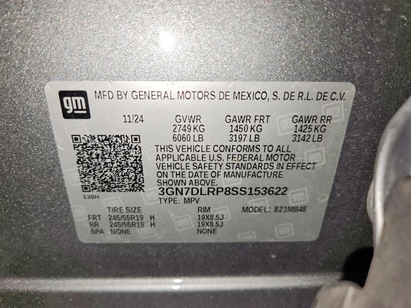 63041446 :رقم المزاد ، 3GN7DLRP8SS153622 vin ، 2025 Chevrolet Equinox مزاد بيع