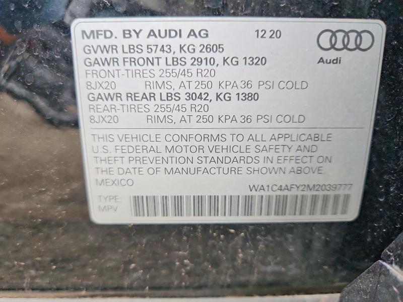 Продажа на аукционе авто 2021 Audi Sq5, vin: WA1C4AFY2M2039777, номер лота: 66171646
