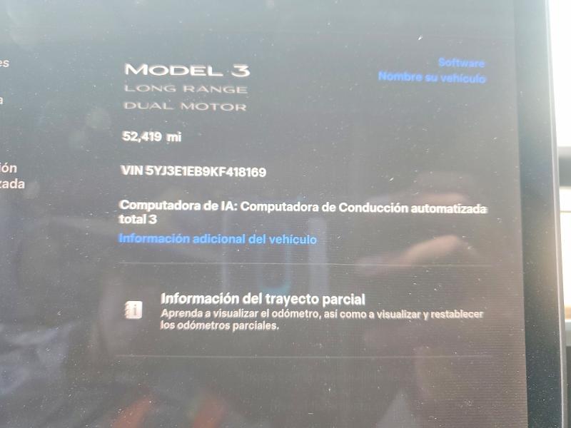 Aukcja sprzedaży 2019 Tesla Model 3, vin: 5YJ3E1EB9KF418169, numer aukcji: 63222236