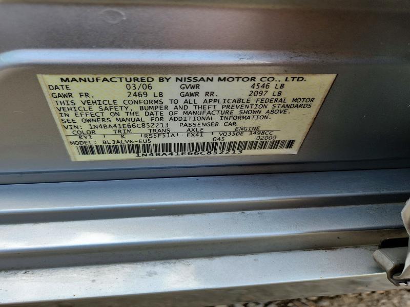 Aukcja sprzedaży 2006 Nissan Maxima, vin: 1N4BA41E66C852213, numer aukcji: 63261286