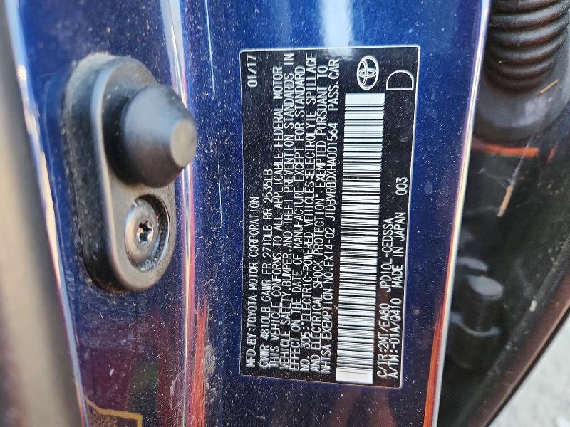 2017 Toyota Mirai მანქანა იყიდება აუქციონზე, vin: JTDBVRBDXHA001564, აუქციონის ნომერი: 67319386