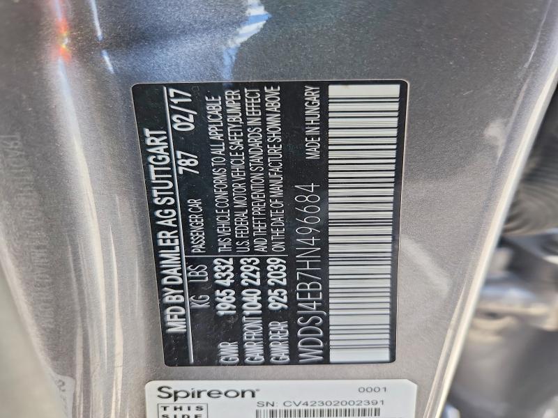 Aukcja sprzedaży 2017 Mercedes-benz Cla, vin: WDDSJ4EB7HN496684, numer aukcji: 63901596