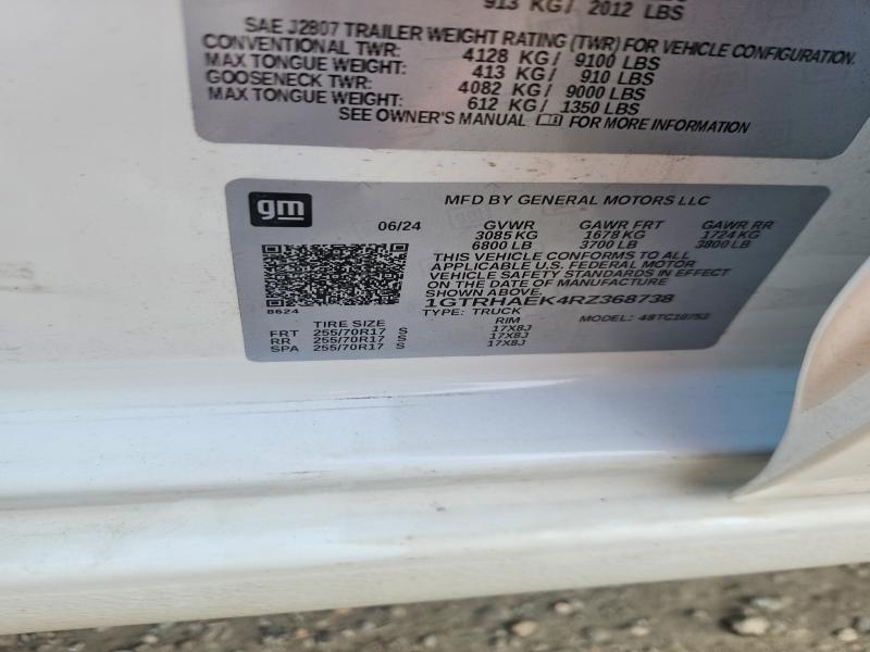 Продаж на аукціоні авто 2024 Gmc Sierra, vin: 1GTRHAEK4RZ368738, номер лоту: 65999656