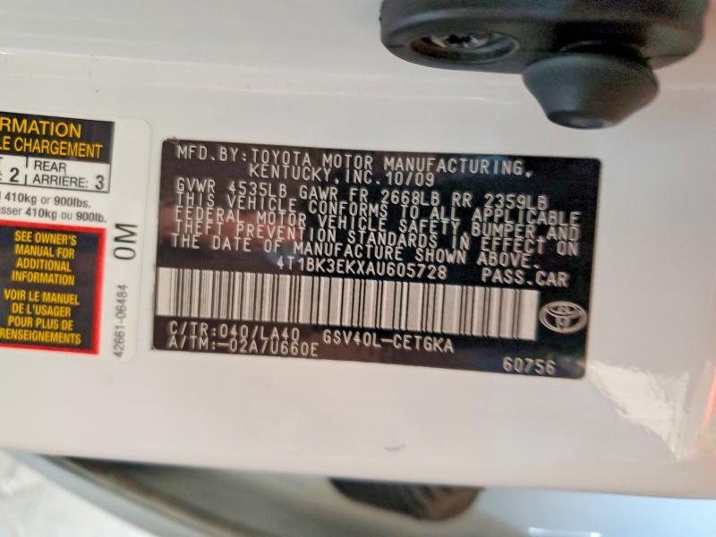 Aukcja sprzedaży 2010 Toyota Camry, vin: 4T1BK3EKXAU605728, numer aukcji: 65388056