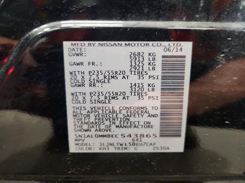 Продаж на аукціоні авто 2014 Infiniti Qx60, vin: 5N1AL0MM8EC543865, номер лоту: 64677016