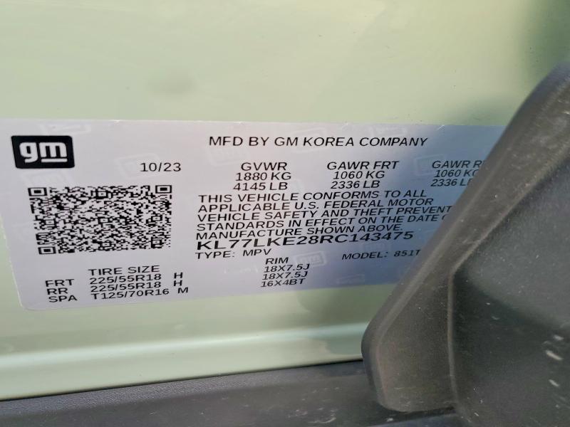 66342336 :رقم المزاد ، KL77LKE28RC143475 vin ، 2024 Chevrolet Trax مزاد بيع