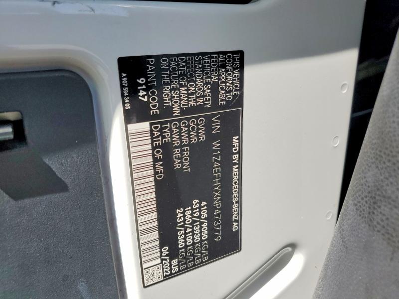 Aukcja sprzedaży 2022 Mercedes-benz Sprinter, vin: W1Z4EFHYXNP473779, numer aukcji: 64255886