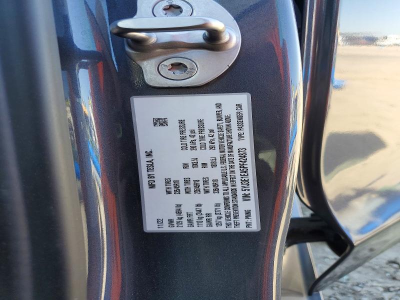 2023 Tesla Model 3 მანქანა იყიდება აუქციონზე, vin: 5YJ3E1EA5PF424873, აუქციონის ნომერი: 63909056