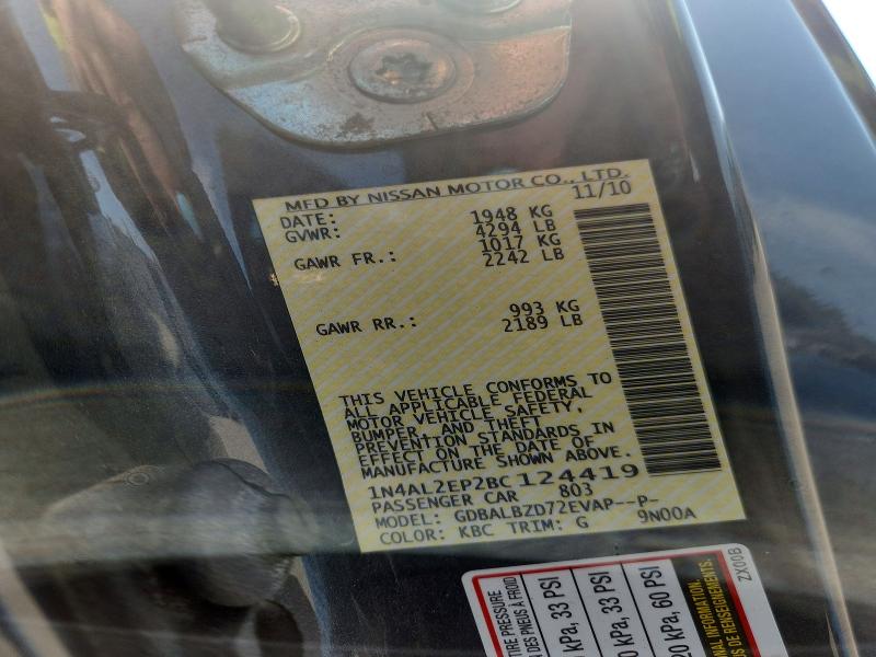 Auction sale of the 2011 Nissan Altima, vin: 1N4AL2EP2BC124419, lot number: 63779426