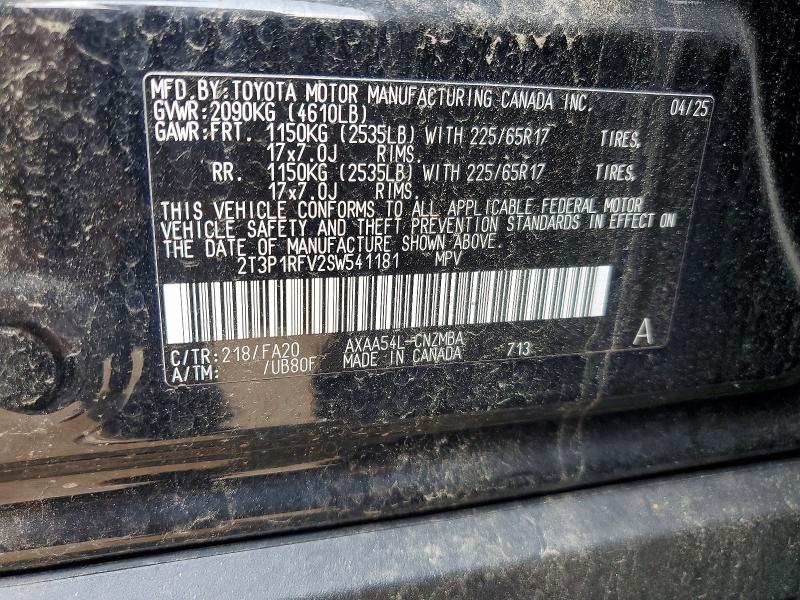Продажа на аукционе авто 2025 Toyota Rav4, vin: 2T3P1RFV2SW541181, номер лота: 64764966