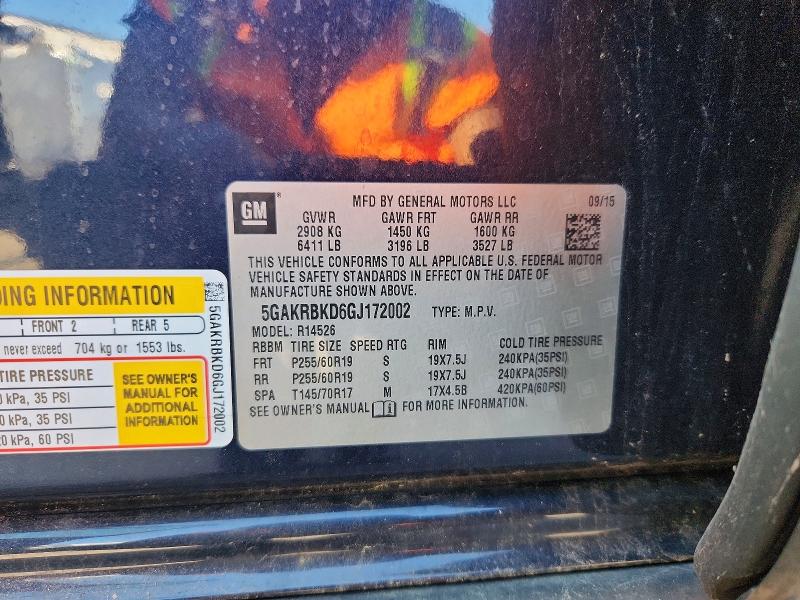 Aukcja sprzedaży 2016 Buick Enclave, vin: 5GAKRBKD6GJ172002, numer aukcji: 65845536