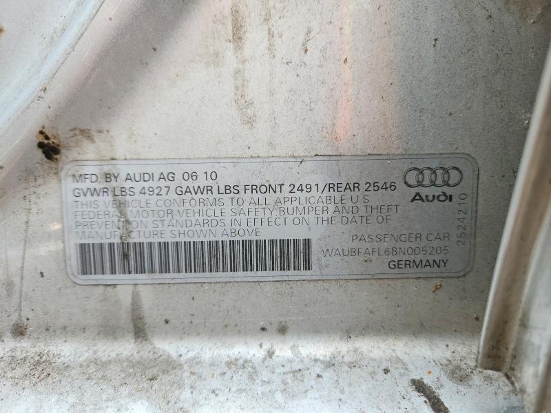 64260106 :رقم المزاد ، WAUBFAFL6BN005205 vin ، 2011 Audi A4 مزاد بيع