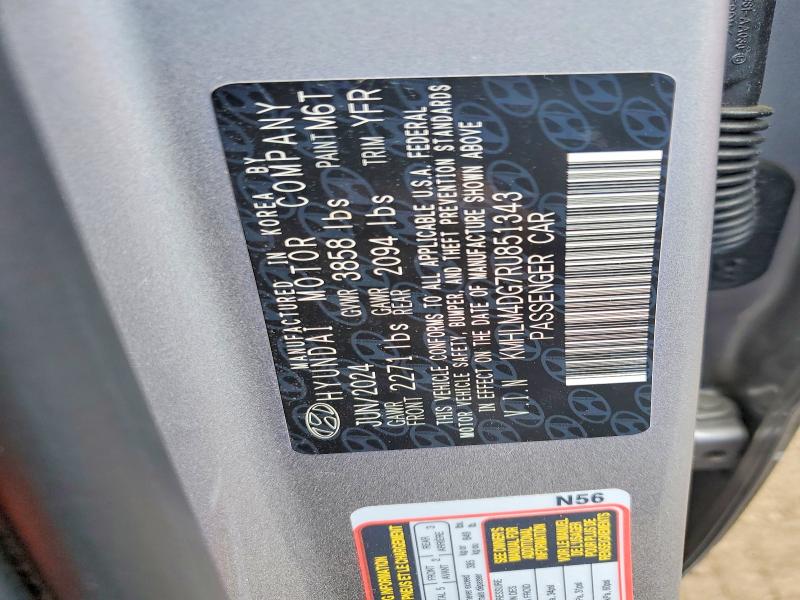 66431566 :رقم المزاد ، KMHLM4DG7RU851343 vin ، 2024 Hyundai Elantra مزاد بيع