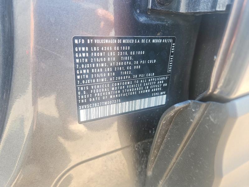 64323806 :رقم المزاد ، 3VVSC7B27TM007375 vin ، 2026 Volkswagen Taos مزاد بيع