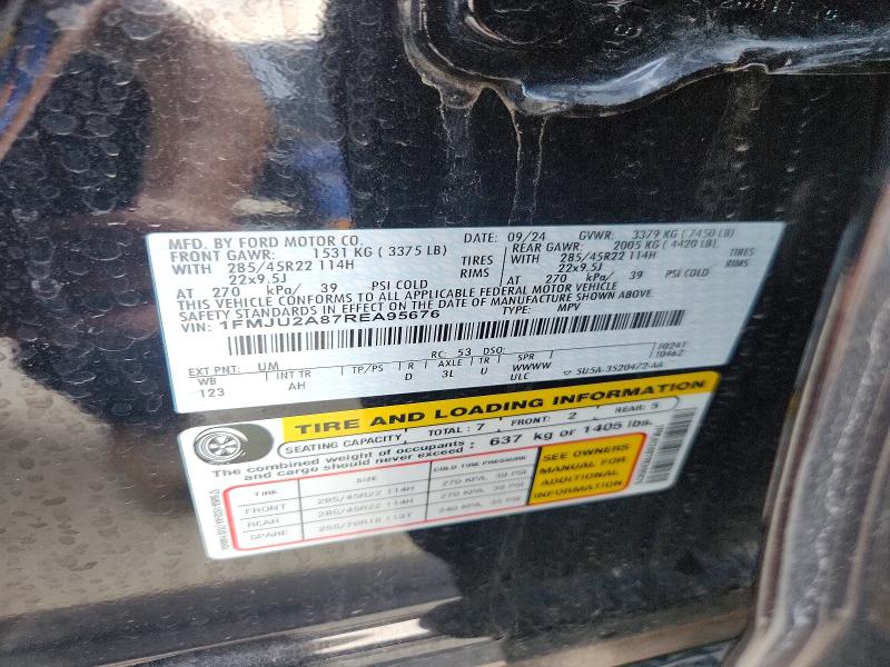 2024 Ford Expedition მანქანა იყიდება აუქციონზე, vin: 1FMJU2A87REA95676, აუქციონის ნომერი: 66010286