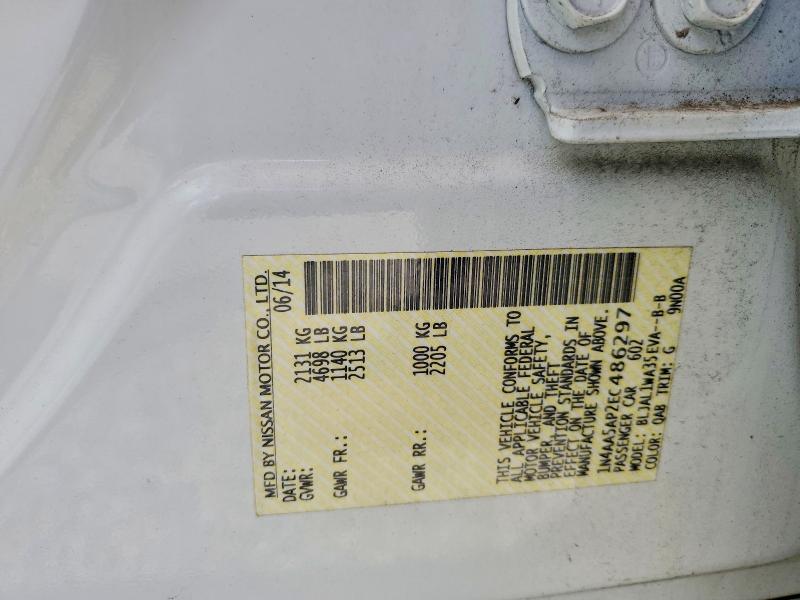 Aukcja sprzedaży 2014 Nissan Maxima, vin: 1N4AA5AP2EC486297, numer aukcji: 63539606