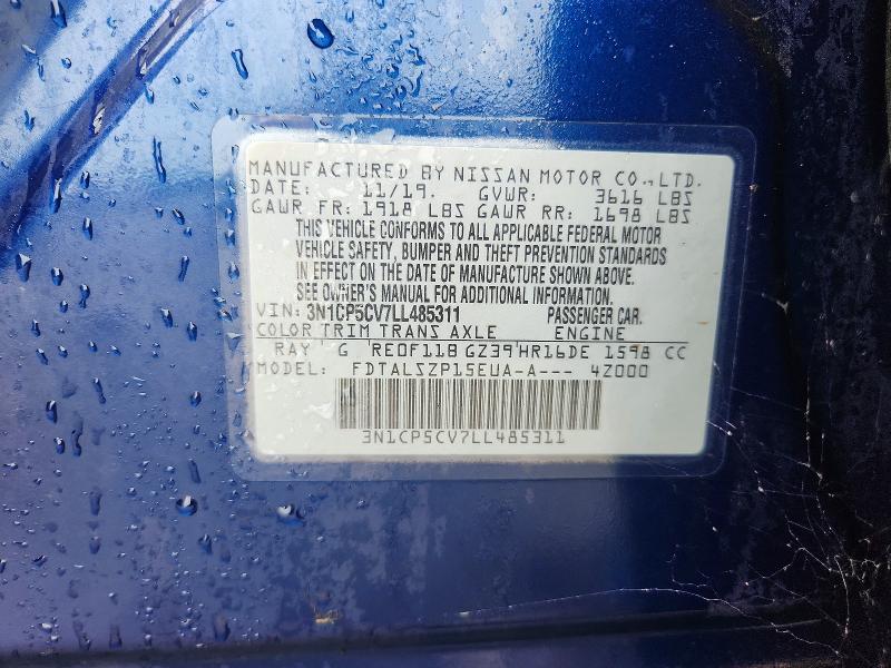 Продажа на аукционе авто 2020 Nissan Kicks, vin: 3N1CP5CV7LL485311, номер лота: 64795786