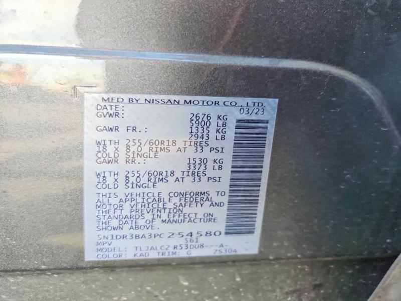 Продаж на аукціоні авто 2023 Nissan Pathfinder, vin: 5N1DR3BA3PC254580, номер лоту: 66440626