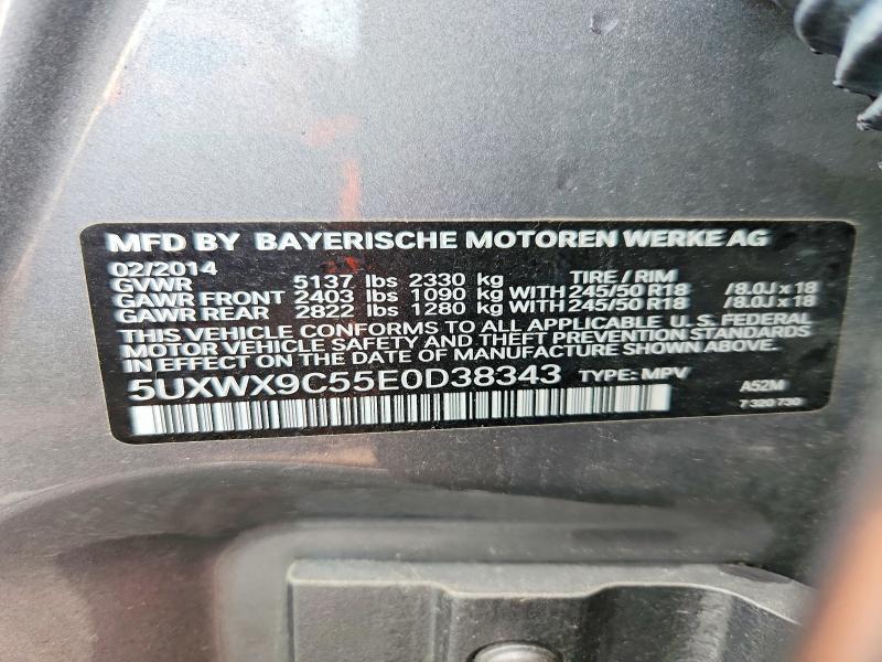 Aukcja sprzedaży 2014 Bmw X3, vin: 5UXWX9C55E0D38343, numer aukcji: 64855466