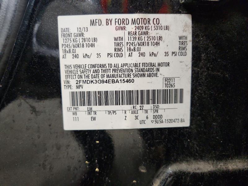 Продажа на аукционе авто 2014 Ford Edge, vin: 2FMDK3G94EBA15460, номер лота: 63883586
