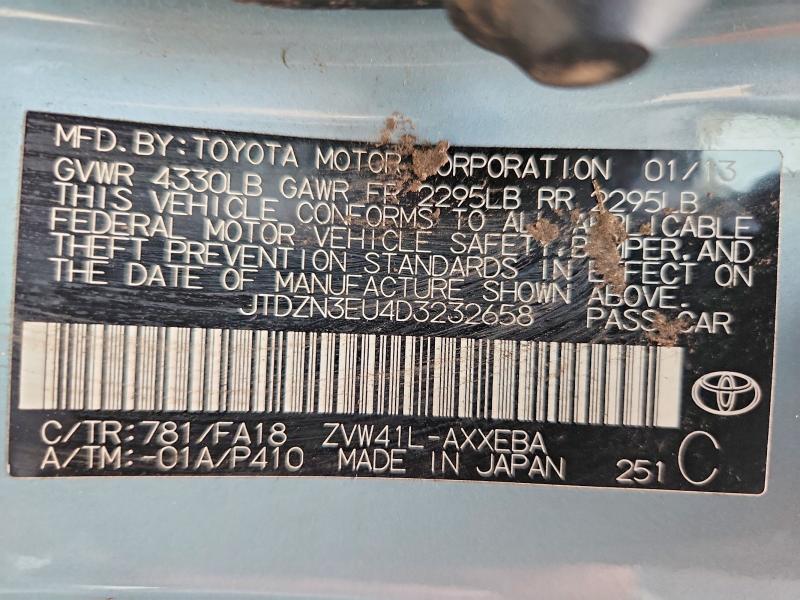 61454446 :رقم المزاد ، JTDZN3EU4D3232658 vin ، 2013 Toyota Prius V مزاد بيع