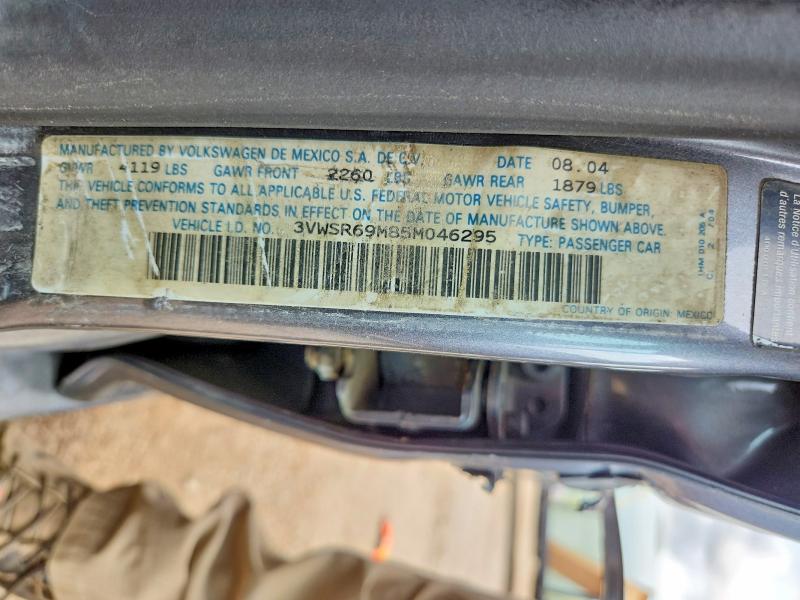 2005 Volkswagen Jetta მანქანა იყიდება აუქციონზე, vin: 3VWSR69M85M046295, აუქციონის ნომერი: 64114366