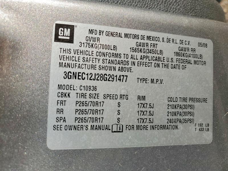 Продаж на аукціоні авто 2008 Chevrolet Avalanche, vin: 3GNEC12J28G291477, номер лоту: 63729906