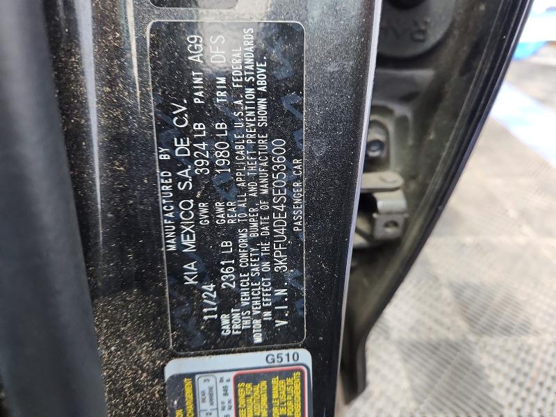 2025 Kia K4 მანქანა იყიდება აუქციონზე, vin: 3KPFU4DE4SE053600, აუქციონის ნომერი: 63938896