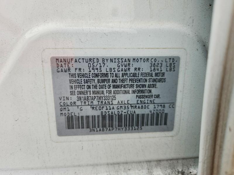 Продажа на аукционе авто 2017 Nissan Sentra, vin: 3N1AB7AP7HY333125, номер лота: 64952426
